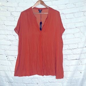 Jones & Co. Rust Colored Pullover Tunic Style Top Size 3X Brand New W/Tags